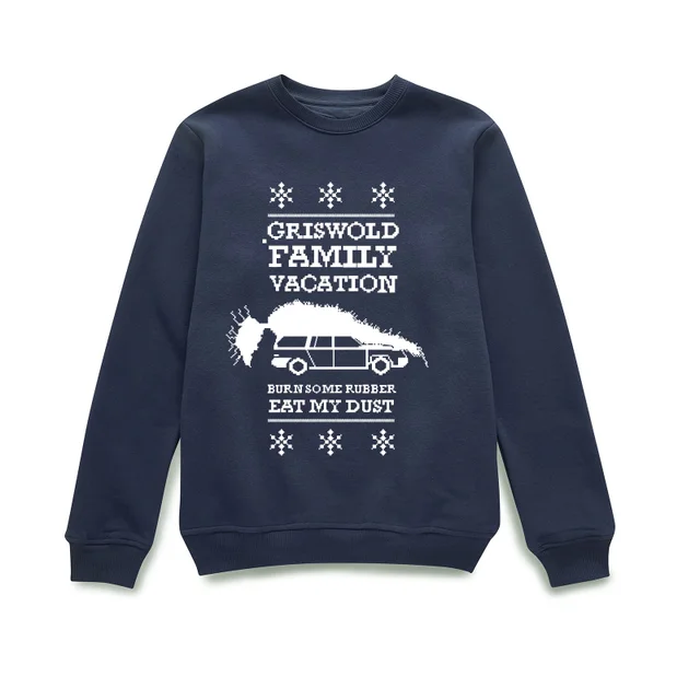National Lampoon Griswold Vacation Ugly Knit Pull de Noël - Bleu Marine