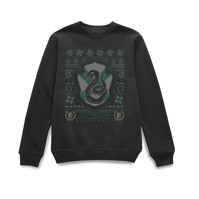 Harry Potter Slytherin Crest Pull de Noël - Noir