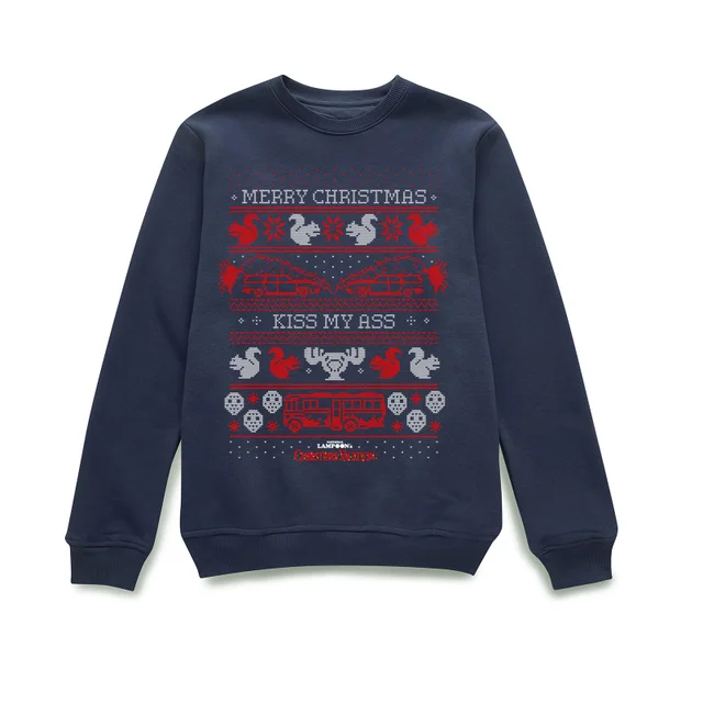 National Lampoon Merry Christmas Knit Pull de Noël - Bleu Marine