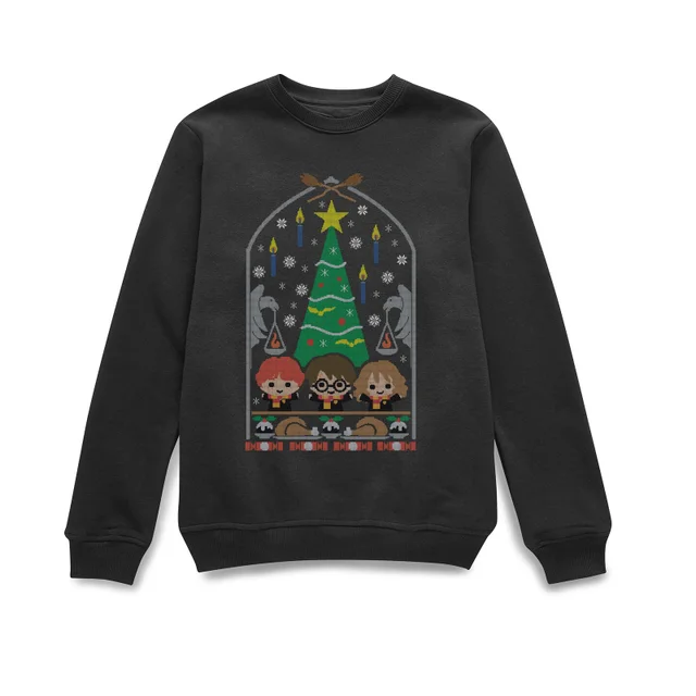 Harry Potter Hogwarts Tree Pull de Noël - Noir