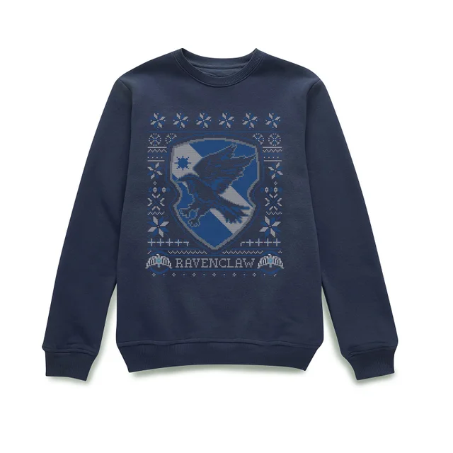 Harry Potter Ravenclaw Crest Pull de Noël - Bleu Marine