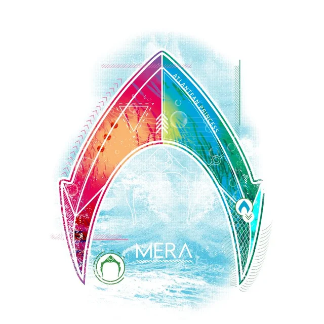 Aquaman Mera Beach Symbol Men's T-Shirt - White