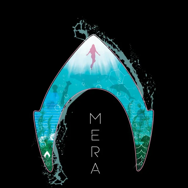 Aquaman Mera Logo Men's T-Shirt - Black