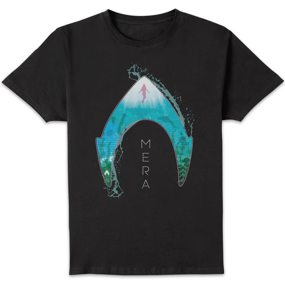 Aquaman Mera Logo Men's T-Shirt - Black - S Image 1
