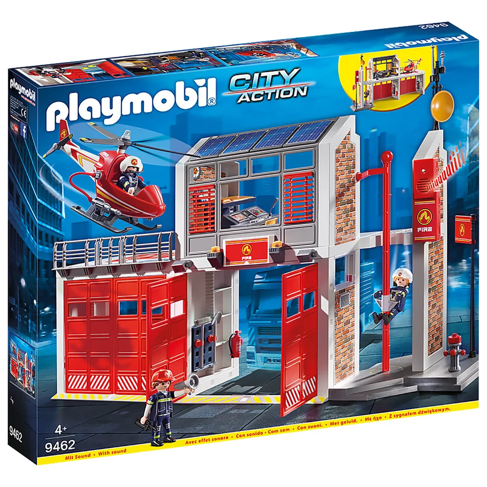 Playmobil City Caserne de pompiers avec hélicoptère (9462) Image 1