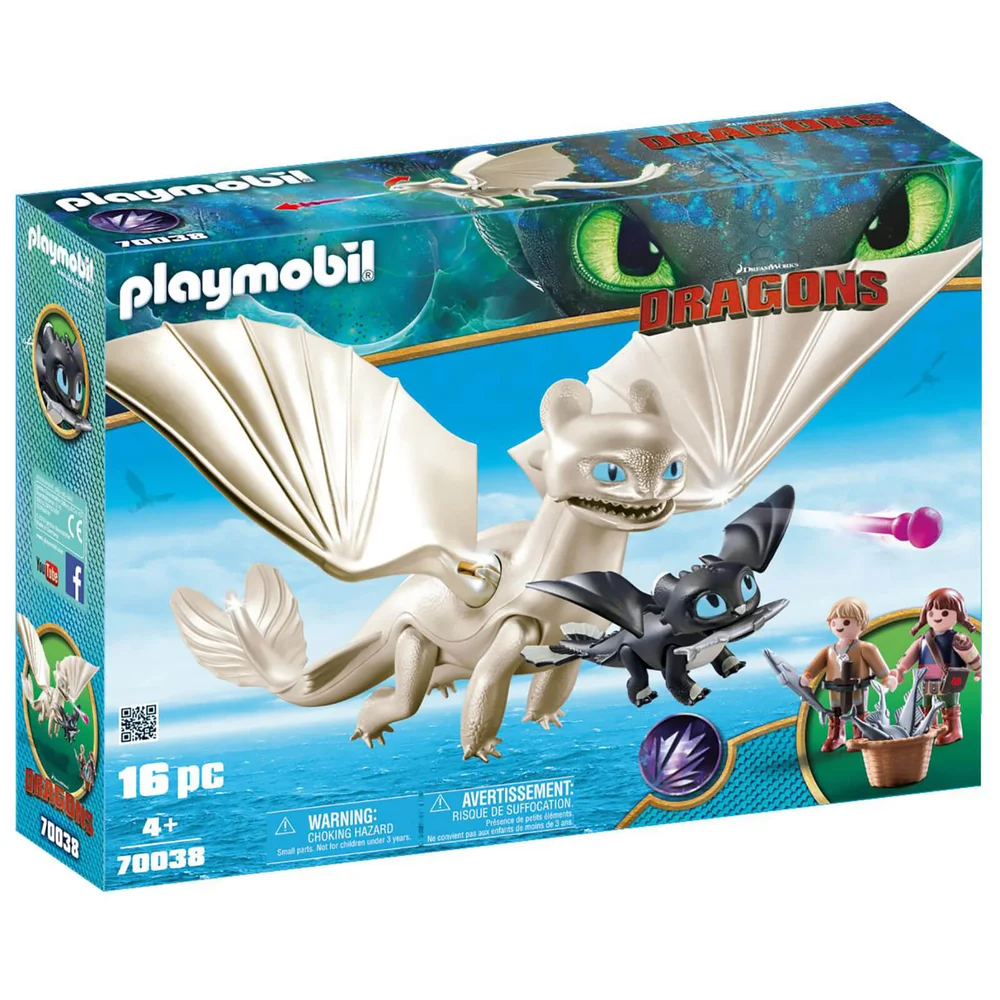Playmobil DreamWorks Dragons Furie Éclair et bébé dragon avec les enfants (70038) Image 1