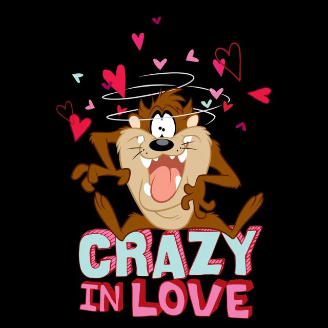 Looney Tunes Crazy In Love Taz Men's T-Shirt - Black