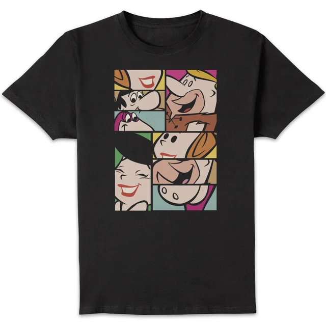 The Flintstones Cartoon Squares Men's T-Shirt - Black