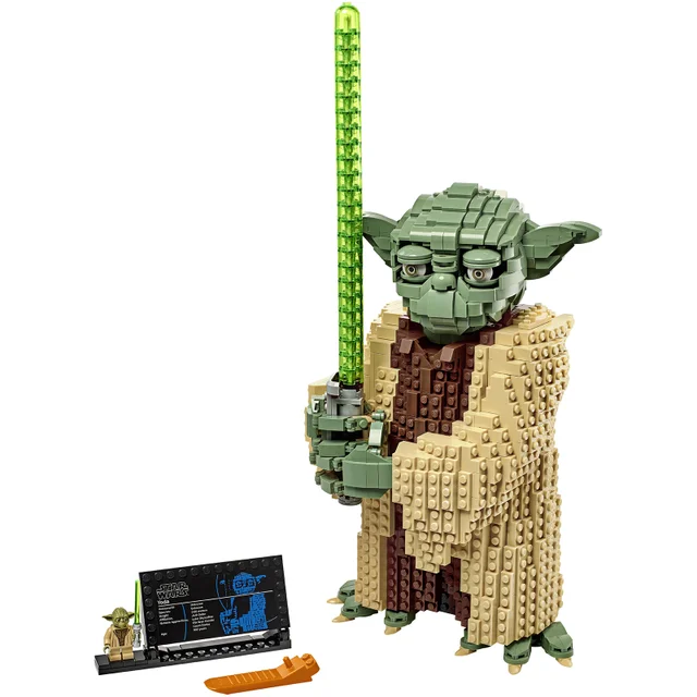 LEGO Star Wars: Yoda, Jeu de Construction, Figurine, Sabre Laser, avec Présentoir(75255)