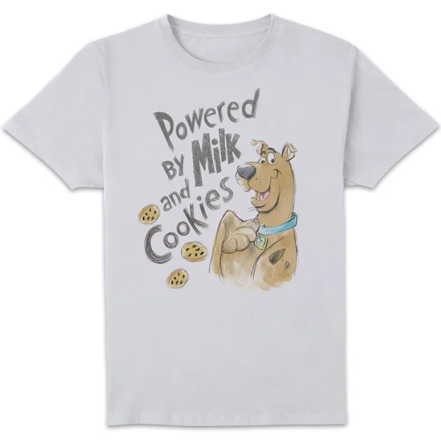 Scooby Doo Powered By Milk And Cookies Men's T-Shirt - White