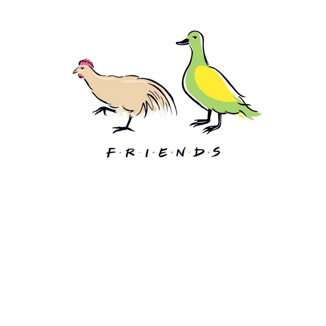 Friends The Chick And The Duck Men's T-Shirt - White