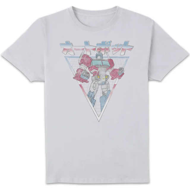 Transformers Optimus Prime Rétro Japonais T-Shirt - Blanc