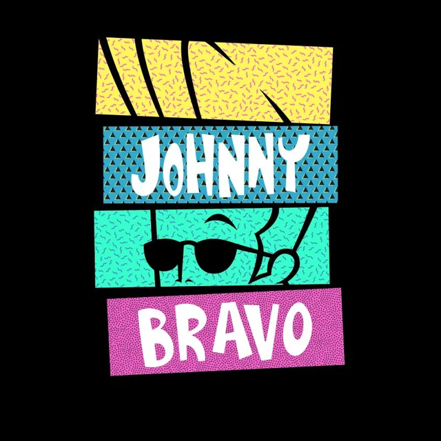 Cartoon Network Spin Off T-Shirt Johnny Bravo 90's Slices- Noir