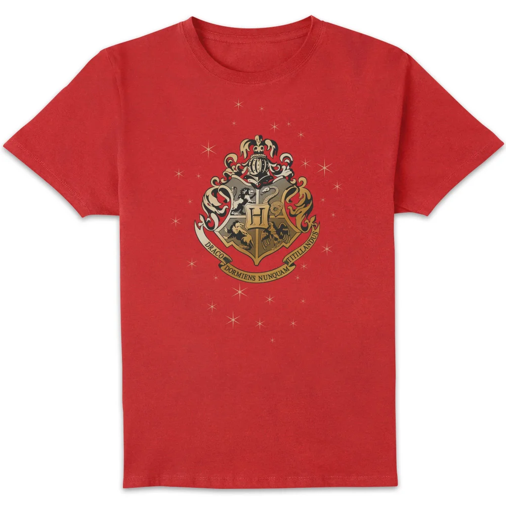 Harry Potter Star Hogwarts Gold Crest Men's T-Shirt - Red - S Image 1