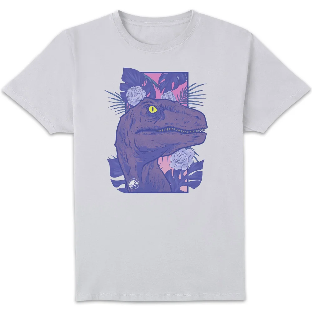 Jurassic Park Primal Floral Raptor T-Shirt Unisexe - Blanc - S Image 1