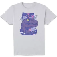 Jurassic Park Primal Floral Raptor T-Shirt Unisexe - Blanc