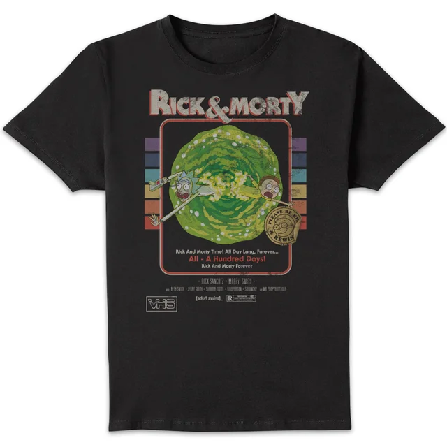 T-shirt - Rick and Morty A Hundred Days VHS - Noir