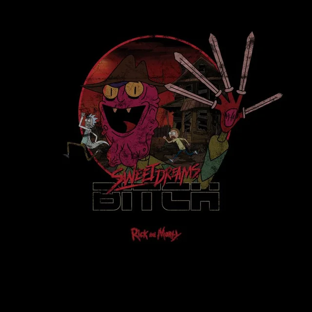 T-shirt - Rick and Morty Nightmare On Scary Street - Noir