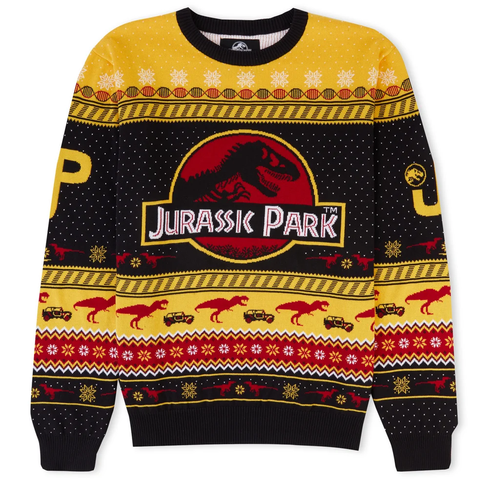 Pull de Noël Brodé Jurassic Park Zavvi Exclusif - Jaune - XS Image 1