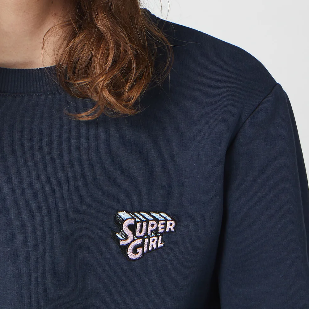 Sweat-shirt Unisexe DC Super Girl Brodé - Bleu Marine - S Image 1