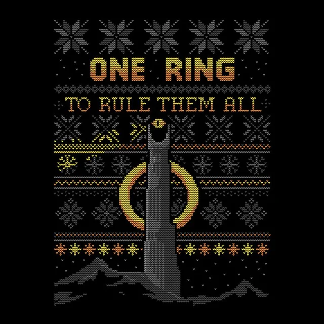 The Lord Of The Rings One Ring Men's Christmas T-Shirt in Black