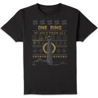 The Lord Of The Rings One Ring Men's Christmas T-Shirt in Black