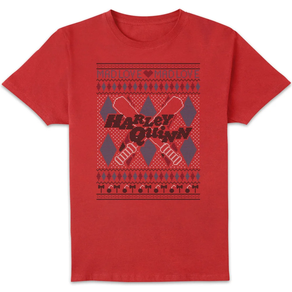 Harley Quinn Men's Christmas T-Shirt - Red - S Image 1