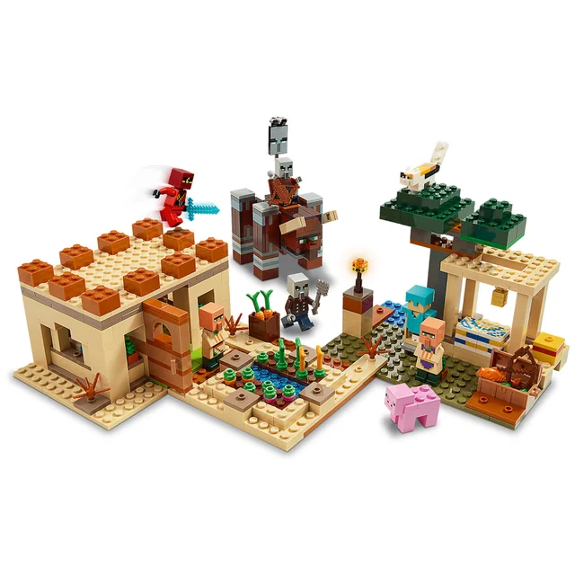 LEGO Minecraft: L’Attaque des Illageois, Jeu de Construction, avec Accessoire Épée(21160)