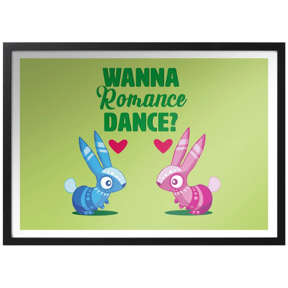 Viva Piñata Wanna Romance Dance Rabbit Art Print Giclee Art Print - A3 - Black Frame Image 1