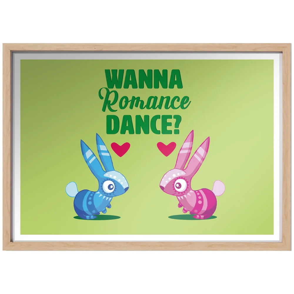 Viva Piñata Wanna Romance Dance Rabbit Art Print Giclee Art Print - A2 - Wooden Frame Image 1