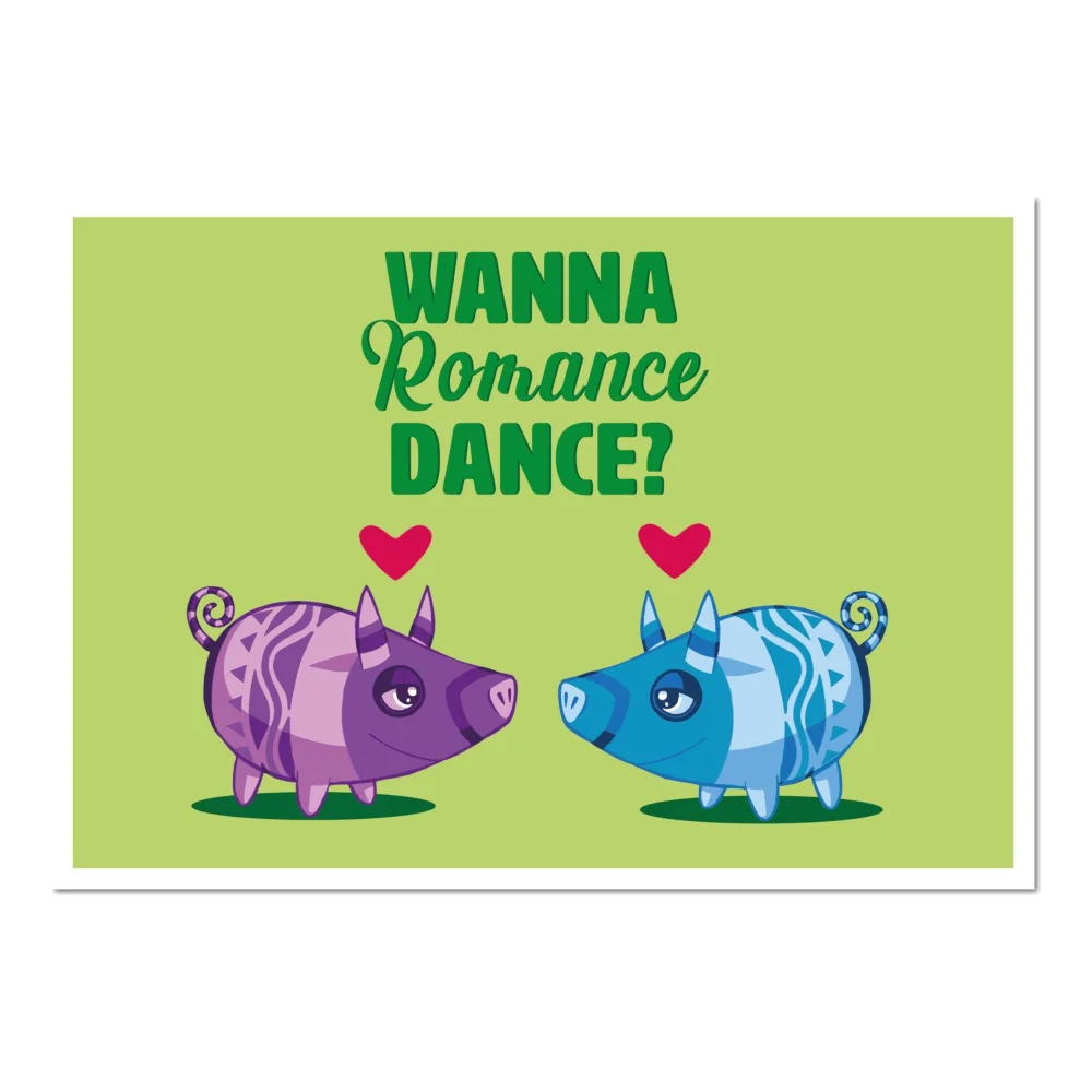 Viva Piñata Wanna Romance Dance Pig Art Print Giclee Art Print - A3 - Print Only Image 1