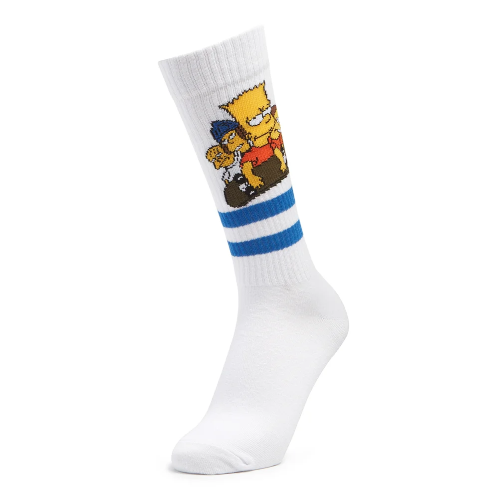 Men's Simpsons Barts Friends Sports Socks - White - UK 4-7.5 Image 1