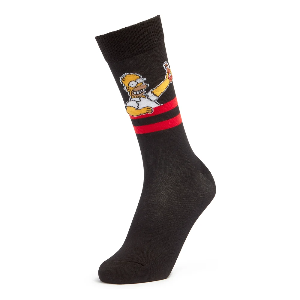 Men's Simpsons Homer Beer Socks - Black - UK 4-7.5 Image 1