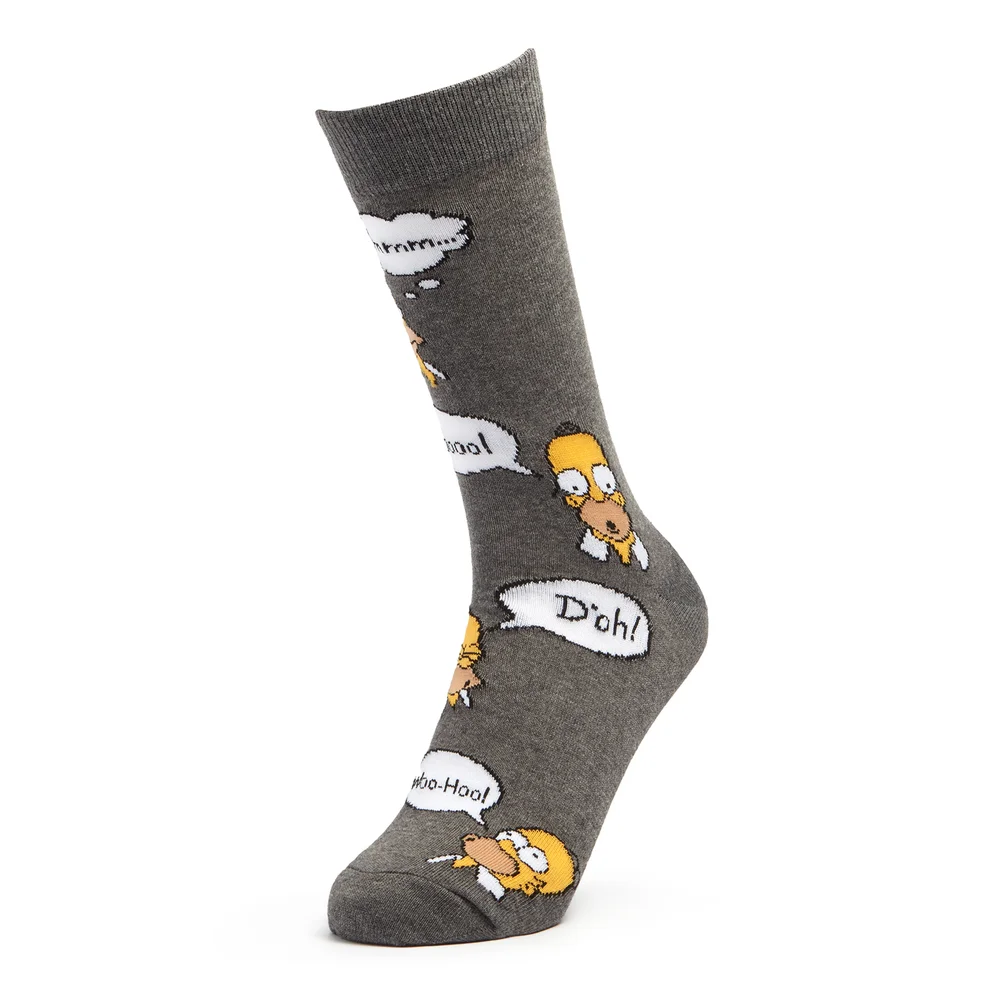 Men's Simpsons Homer Repeat Socks - Charcoal - UK 4-7.5 Image 1
