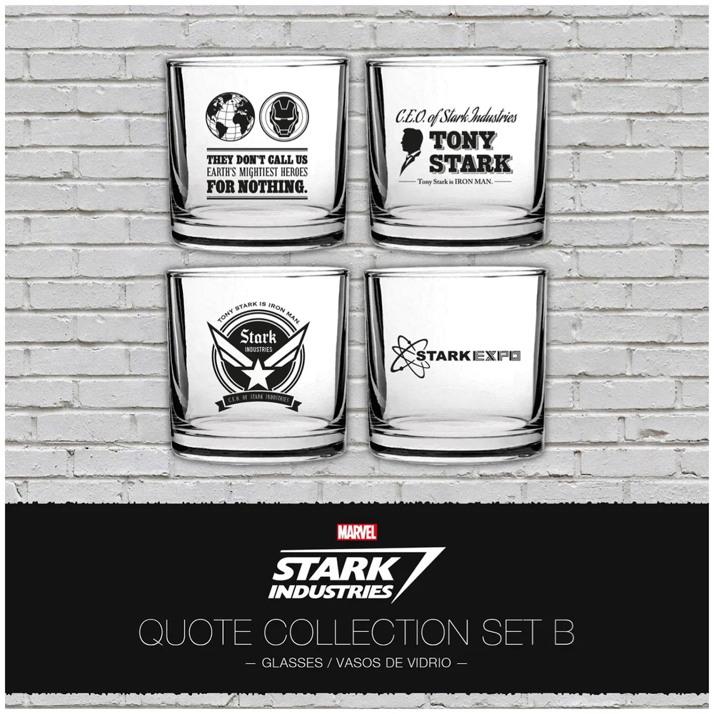 Marvel Iron Man Stark Industries Pack de 4 Verres Lot de 2 Image 1