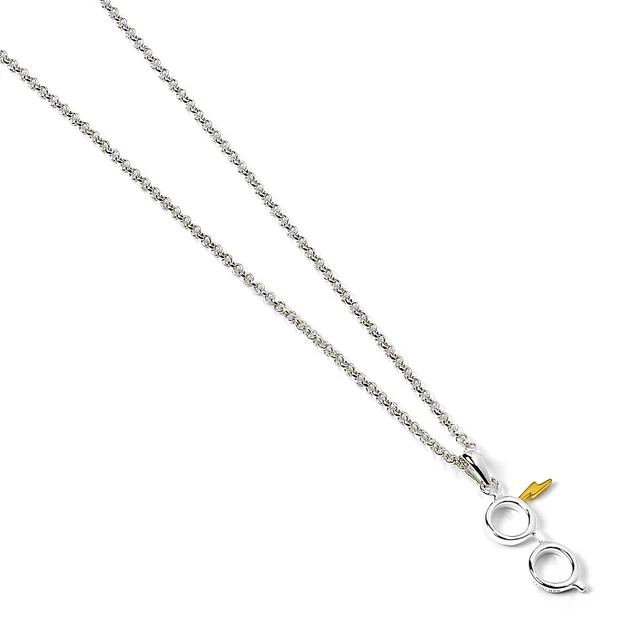 Collier de lunettes et d'éclairs en argent sterling Harry Potter