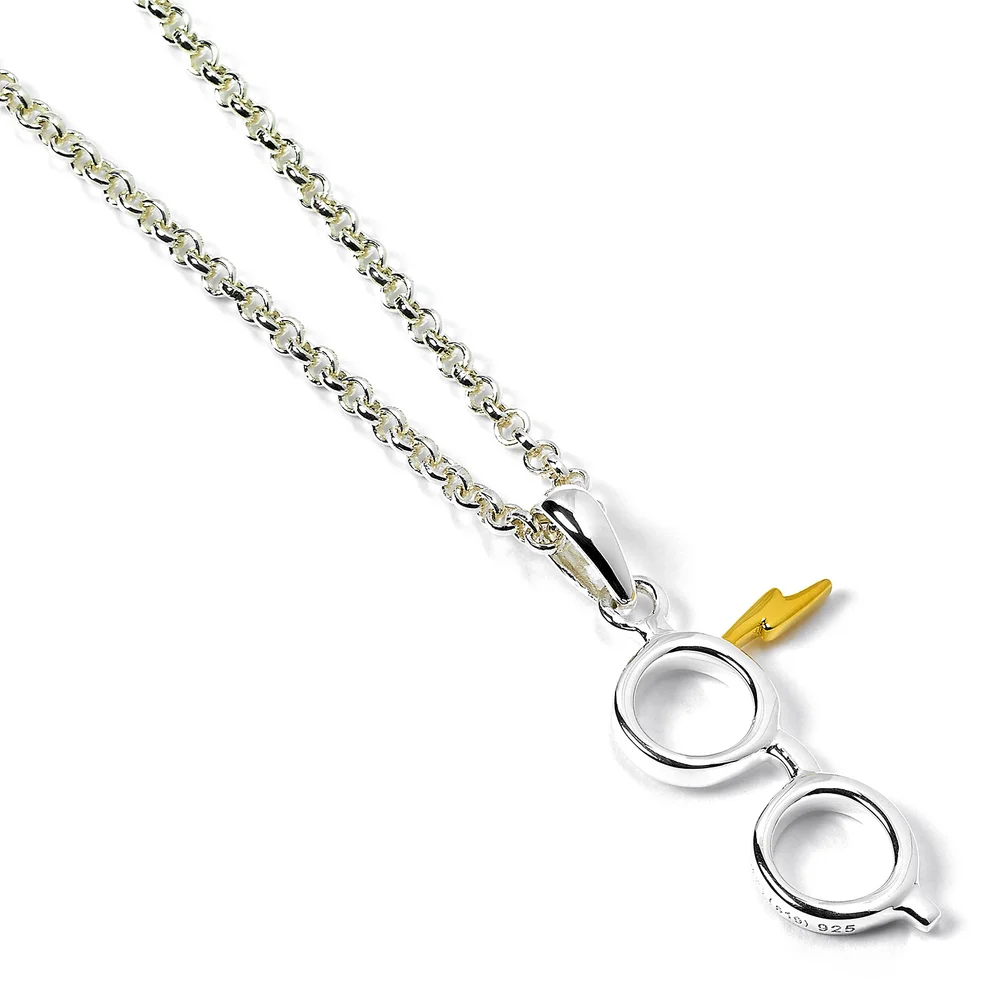 Collier de lunettes et d'éclairs en argent sterling Harry Potter Image 1