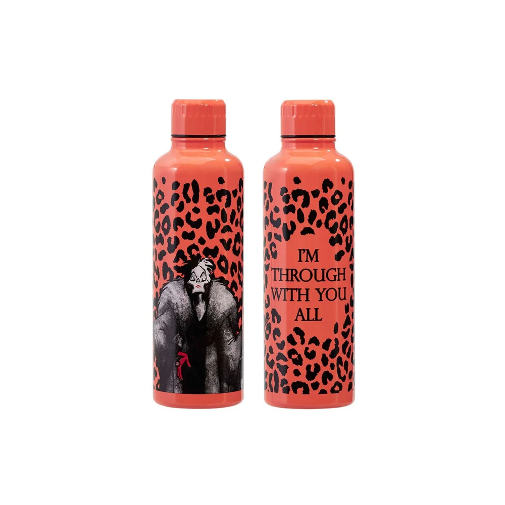 Disney Villains Cruella de Vil Metal Water Bottle Image 1