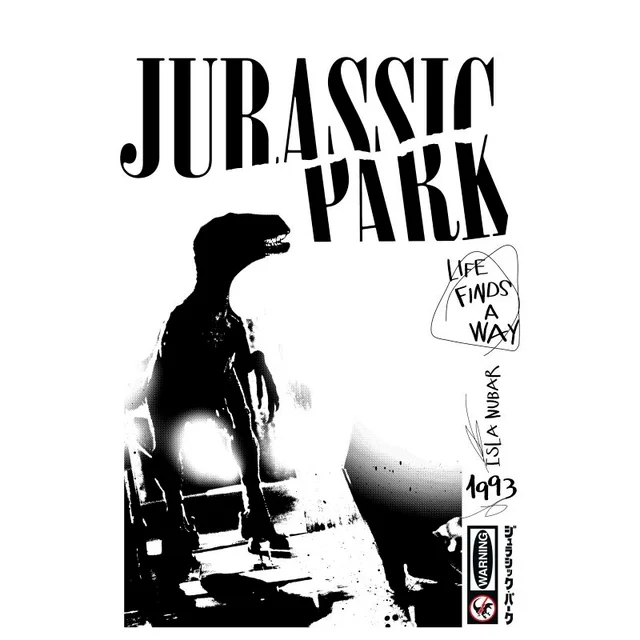 T-shirt Jurassic Park Isla Nublar Punk - Blanc - Homme