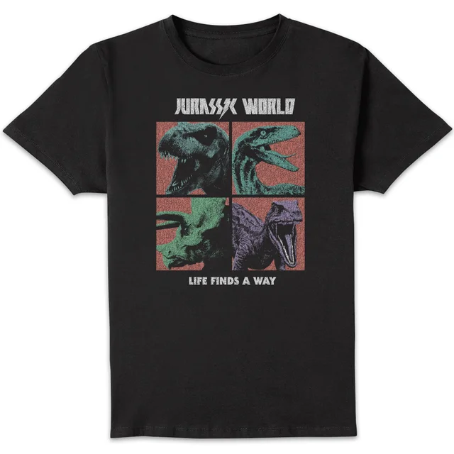 T-shirt Jurassic Park World Four Colour Faces - Noir - Homme