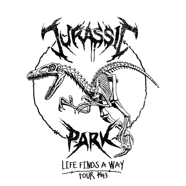 T-shirt Jurassic Park Raptor Drawn - Blanc - Homme