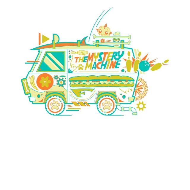 T-shirt The Mystery Machine - Blanc - Homme