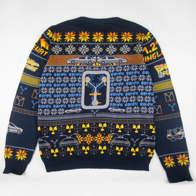 Pull de Noel Retour vers le Futur Brodé