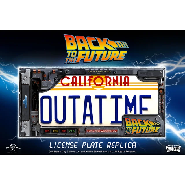 Doctor Collector Retour vers le futur - Réplique de plaque d'immatriculation Outatime