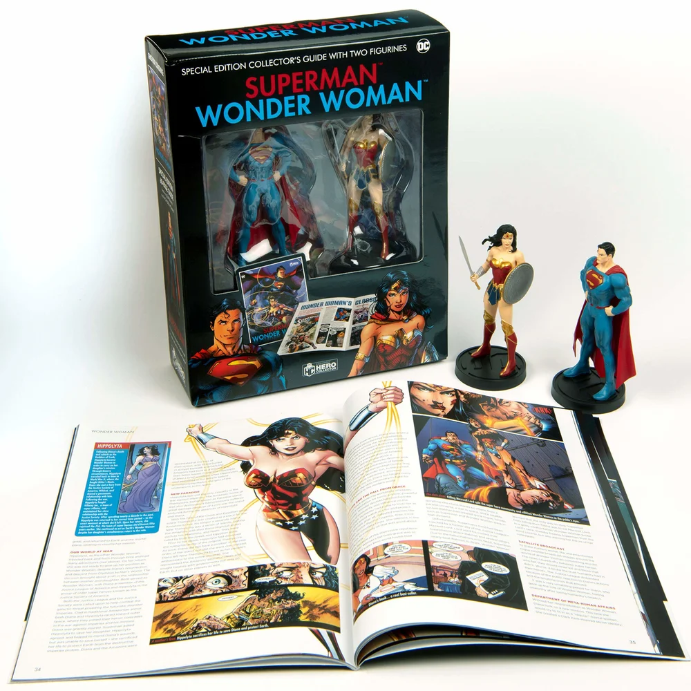 Eaglemoss DC Comics Guide illustré Superman et Wonder Woman, 2 figurines inclues Image 1