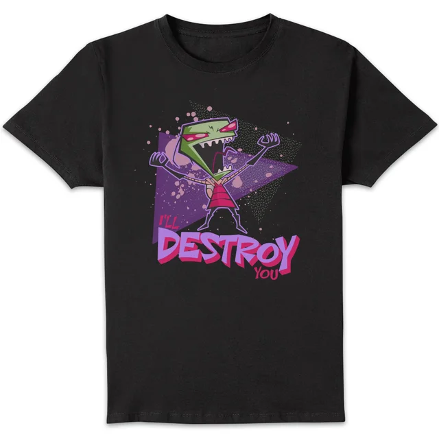 T-shirt Invader Zim I'll Destroy You - Noir - Homme