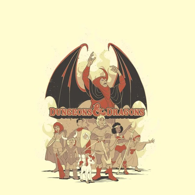 Donjons & Dragons D&D Cartoon The Party unisexe t-shirt - blanc Vintage Wash