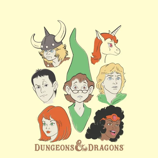 Donjons & Dragons D&D Cartoon The Party unisexe t-shirt - blanc Vintage Wash