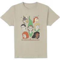 Donjons & Dragons D&D Cartoon The Party unisexe t-shirt - blanc Vintage Wash - undefined undefined