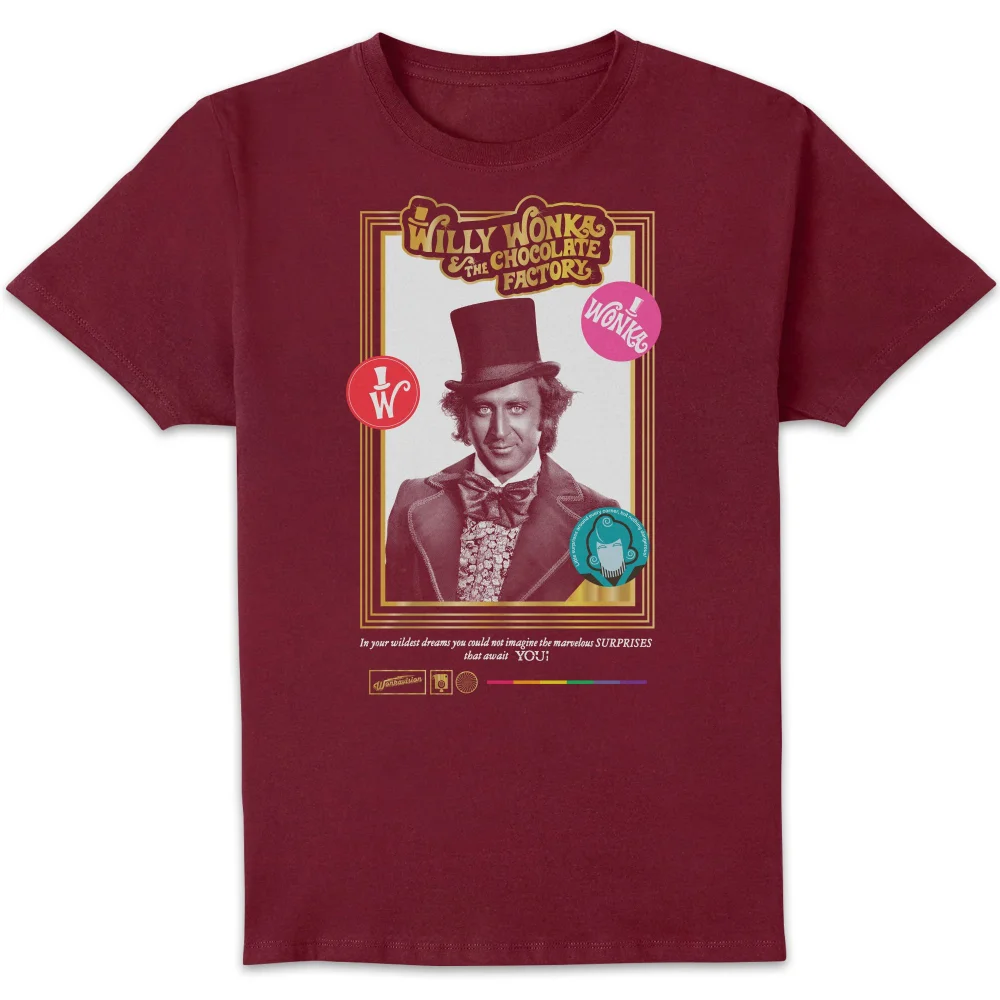 Charlie et la Chocolaterie Retro Cover T-Shirt Homme - Bordeaux - S Image 1